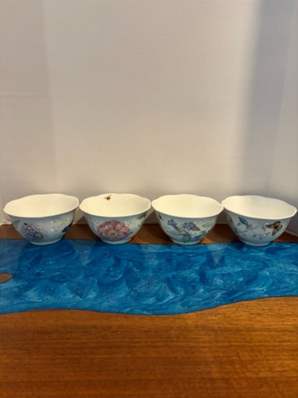 Set of 4 Lenox Butterfly Meadow Rice Dessert Berry Bowls